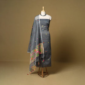 2pc handloom silk cotton unstitched phulia jamdani dress