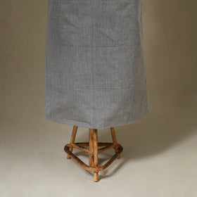 Grey 2pc Kandangi Chettinad Dress Material with Jewellery Set