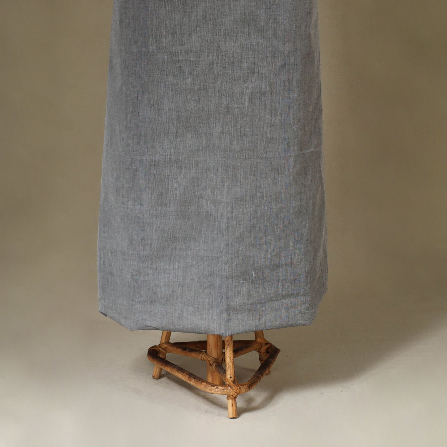 Grey 2pc Kandangi Chettinad Dress Material with Jewellery Set