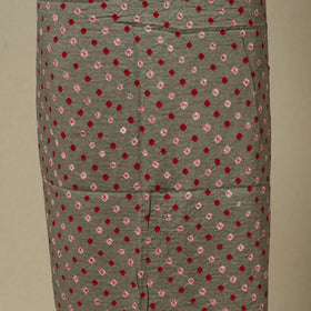 Grey 2pc Unstitched Bandhani Dress Material with Jewellery Set