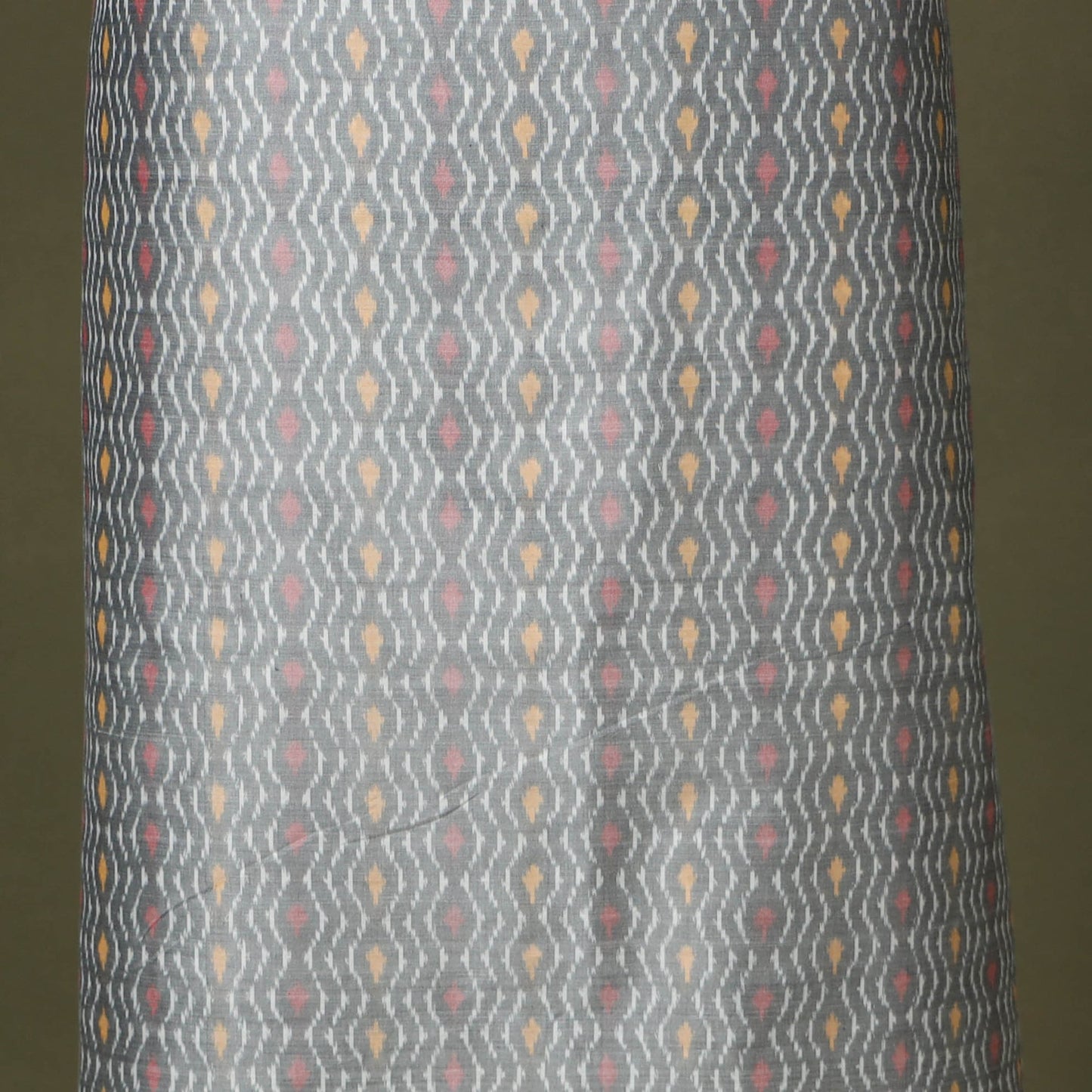 Grey - 2pc unstitched handloom sico pochampally ikat dress