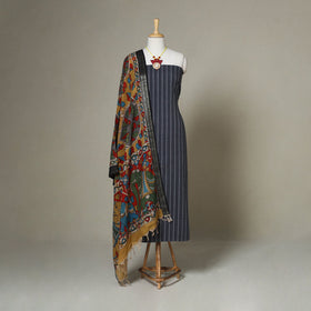 Grey - 2pc unstitched jacquard dress material