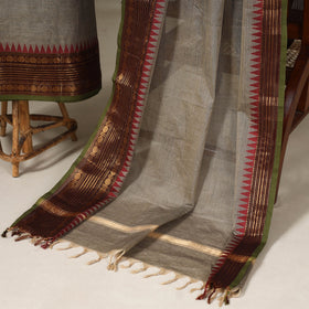 Grey - 2pc unstitched kandangi chettinad cotton dress