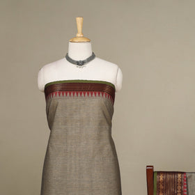 Grey - 2pc unstitched kandangi chettinad cotton dress