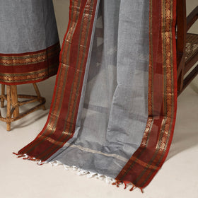 Grey - 2pc unstitched kandangi chettinad cotton dress