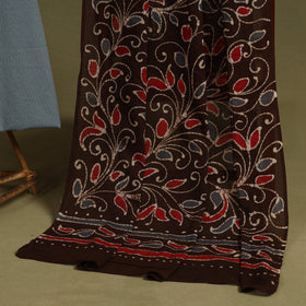 Grey - 2pc unstitched plain dress material with jewellery