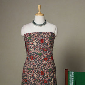 Grey - 2pc unstitched printed cotton kalamkari dress