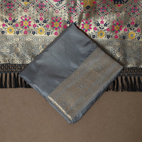 Grey - 3pc bangalore silk paithani dress material 02