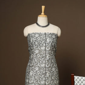 3pc chanderi silk unstitched hand sanganeri dress material