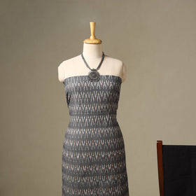 Grey 3pc Cotton Pochampally Ikat Dress Material