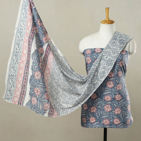 Buy 3pc Cotton Sanganeri Print Dress Material 