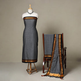 Grey - 3pc cotton unstitched dharwad dress material 01