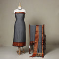 Grey - 3pc cotton unstitched dharwad dress material 02