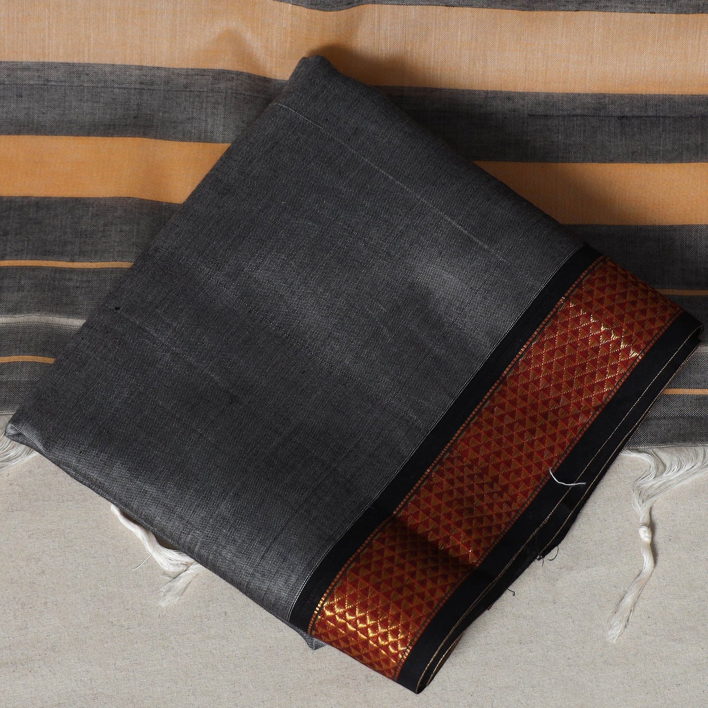 Grey - 3pc cotton unstitched dharwad dress material 02