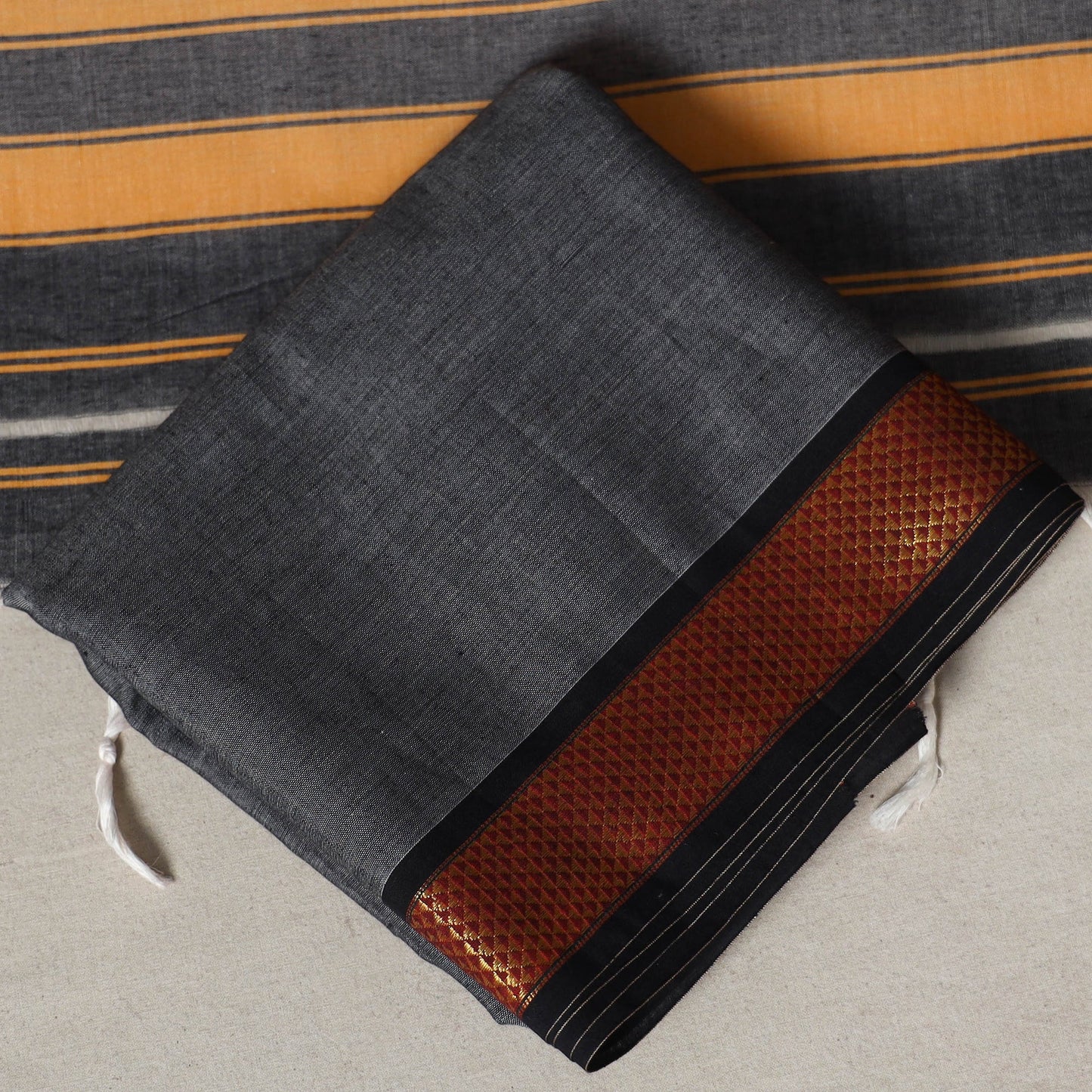 Grey - 3pc cotton unstitched dharwad dress material 07