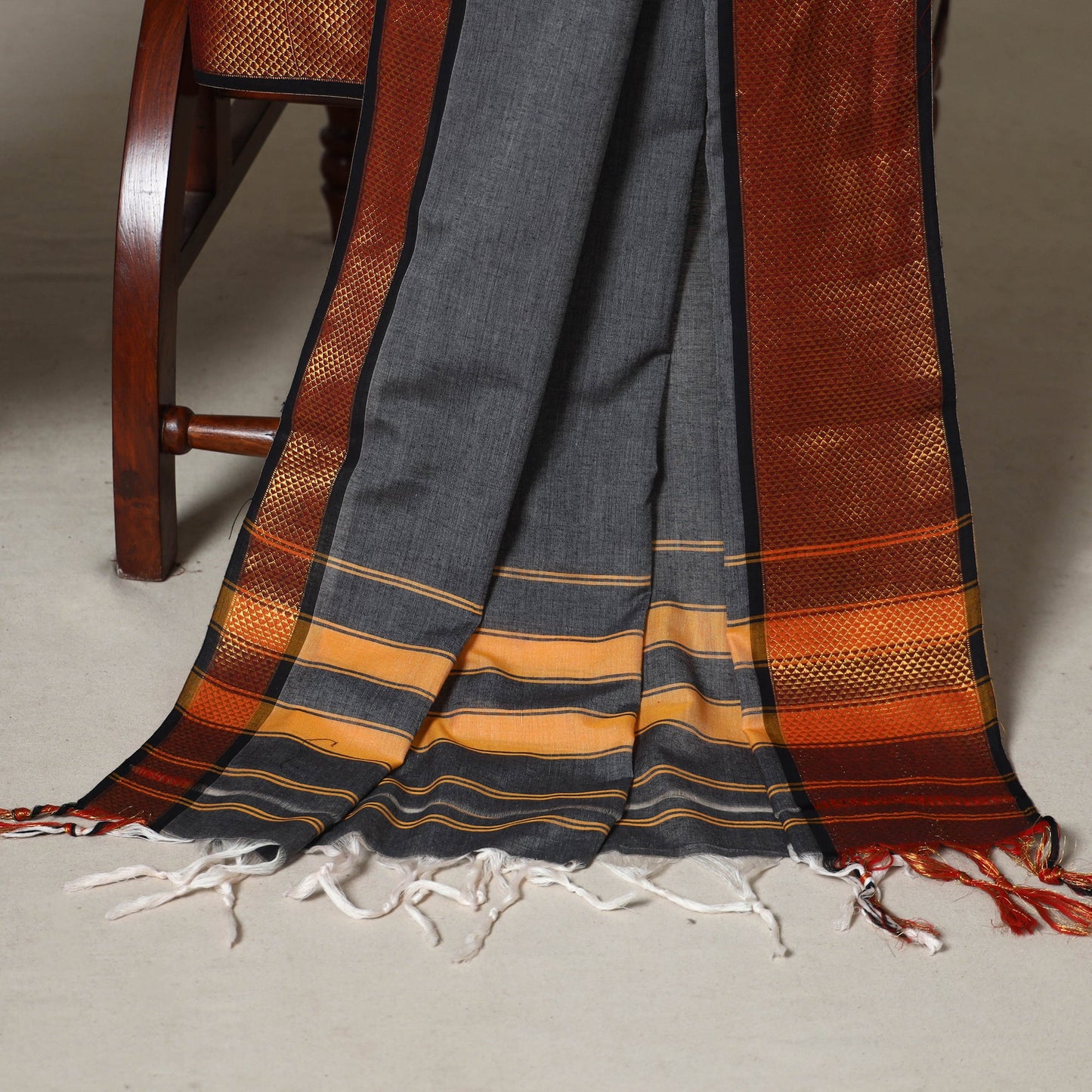 Grey - 3pc cotton unstitched dharwad dress material 07