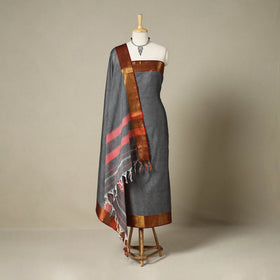 Grey 3pc Cotton Unstitched Dharwad Dress Material