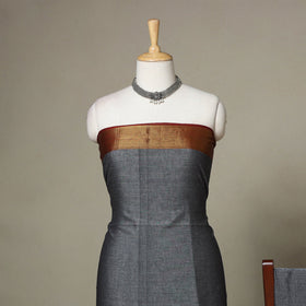 Grey - 3pc cotton unstitched dharwad dress material 12