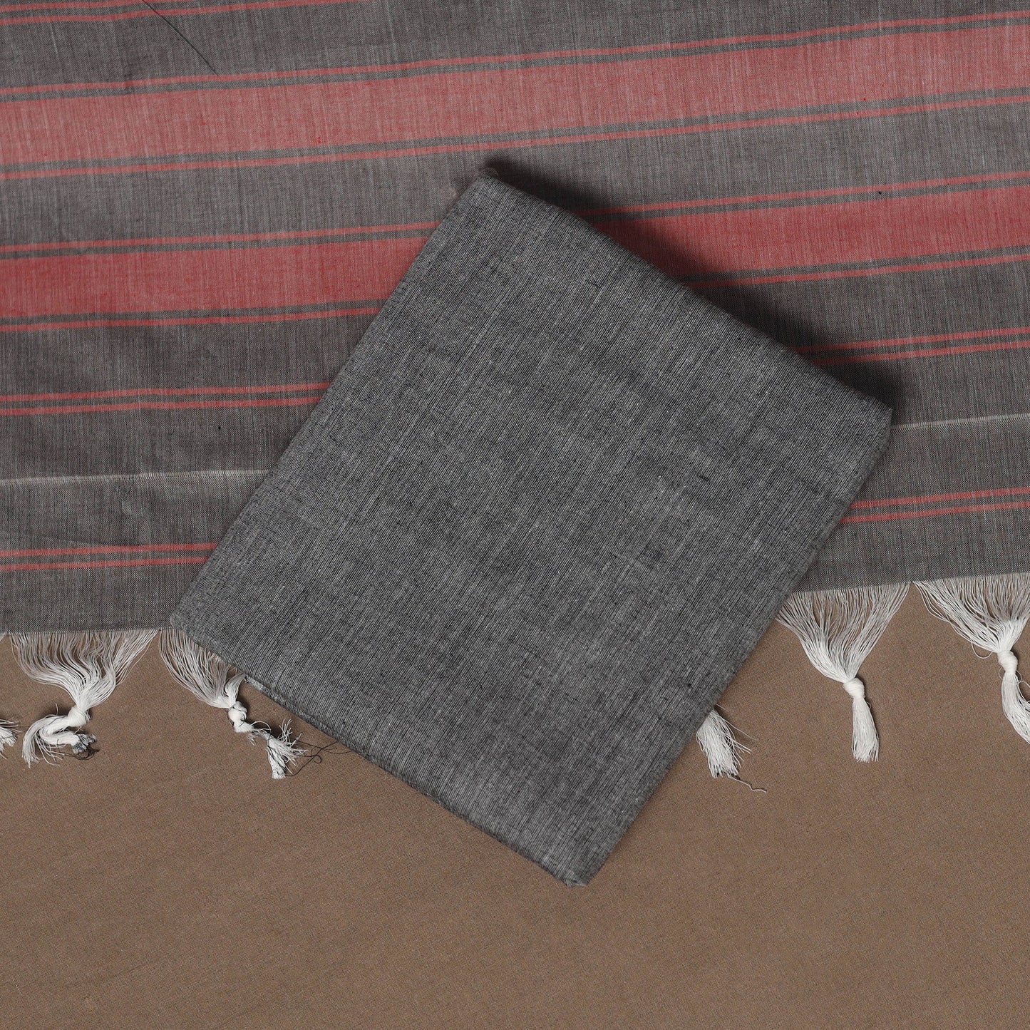 Grey - 3pc cotton unstitched dharwad dress material 20