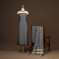 Grey - 3pc cotton unstitched dharwad dress material
