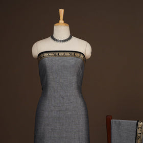 Grey - 3pc cotton unstitched dharwad dress material