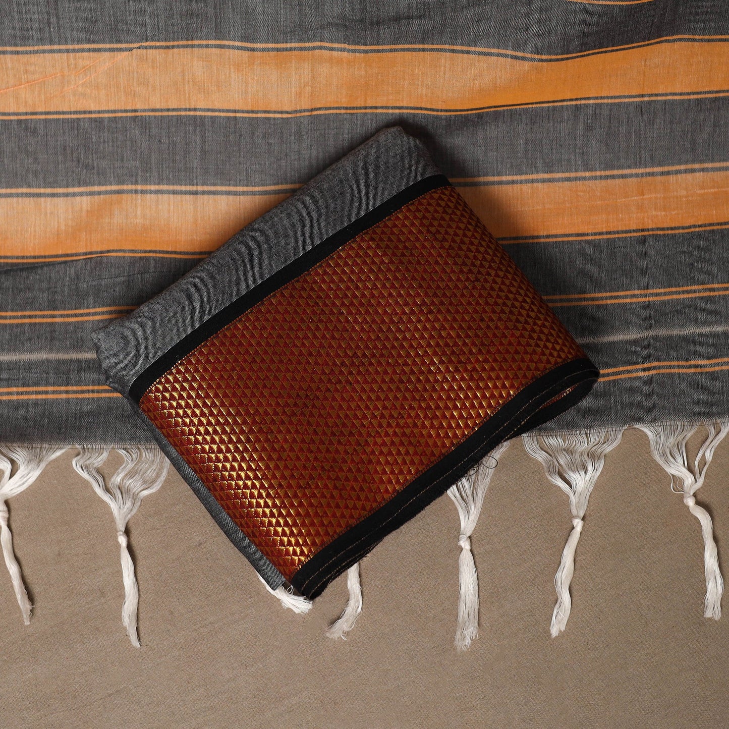 Grey - 3pc cotton unstitched dharwad dress material