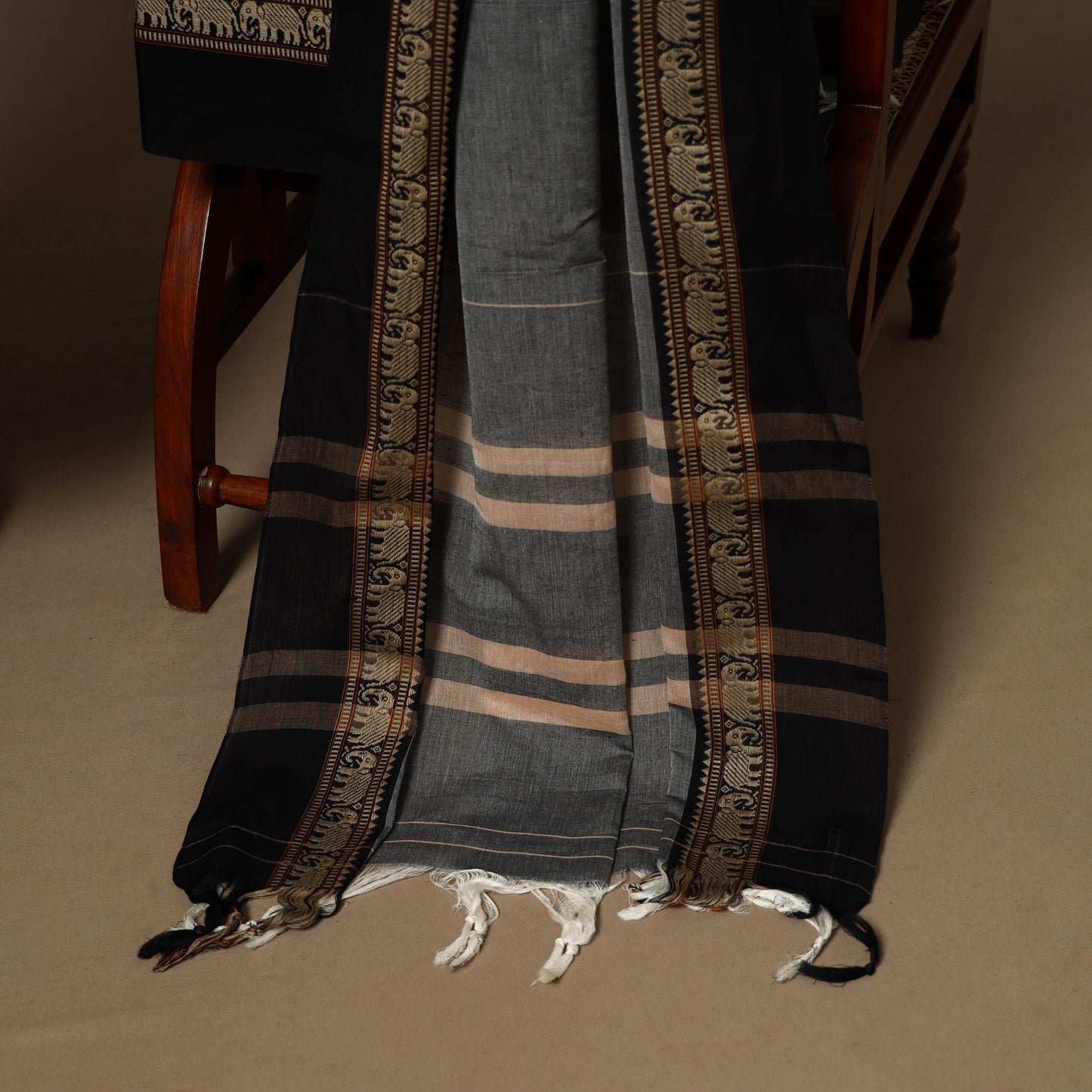 Grey - 3pc cotton unstitched dharwad dress material