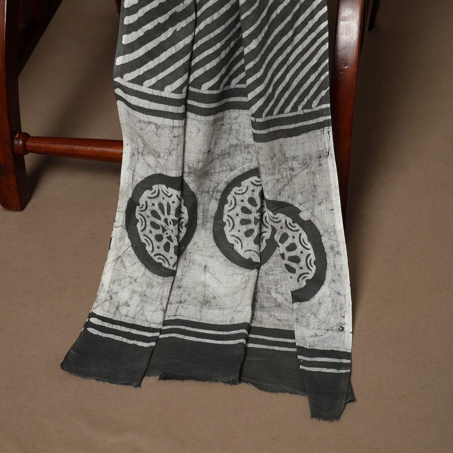 Grey - 3pc cotton unstitched kutch batik dress material 03