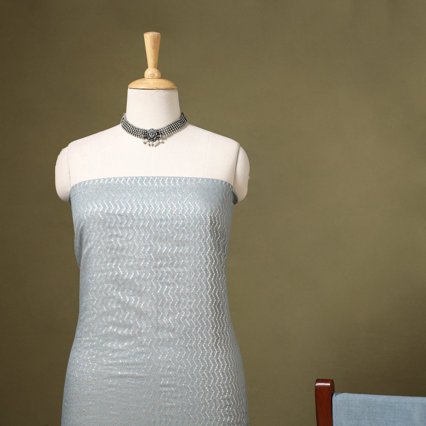 2pc Cotton x Viscose Zari Banarasi Dress Material 