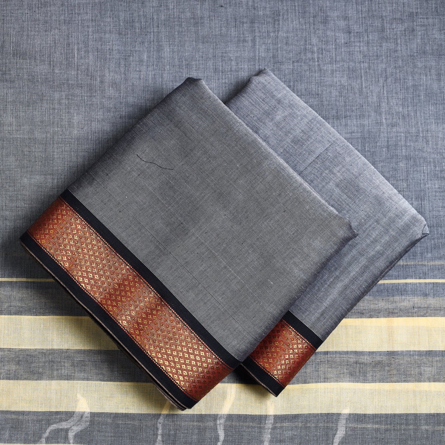 Grey - 3pc Dharwad Cotton Suit Material Set 16 Online at iTokri.com