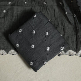 Grey 3pc Embroidered Unstitched Kutch Bandhani Dress Material