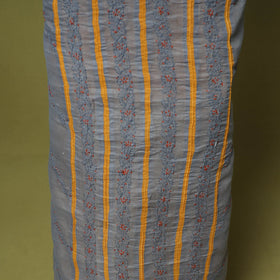 Grey - 3pc hand embroidery cotton lucknow chikankari dress