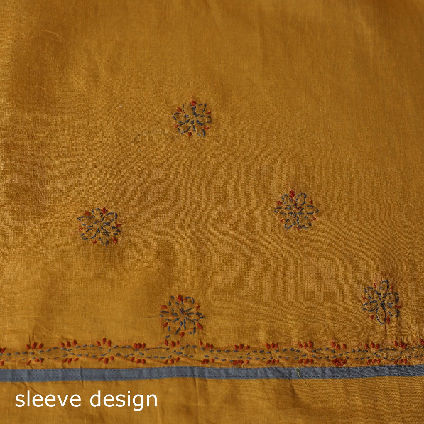 Grey - 3pc hand embroidery cotton lucknow chikankari dress