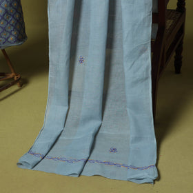 Grey - 3pc hand embroidery cotton lucknow chikankari dress