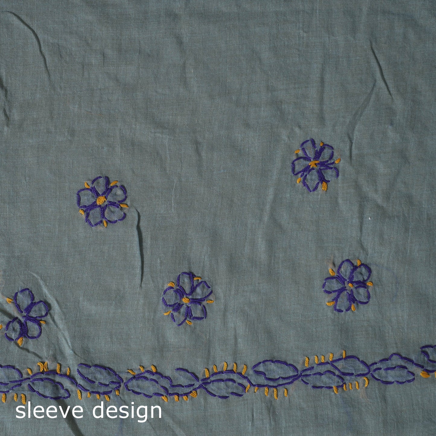 Grey - 3pc hand embroidery cotton lucknow chikankari dress