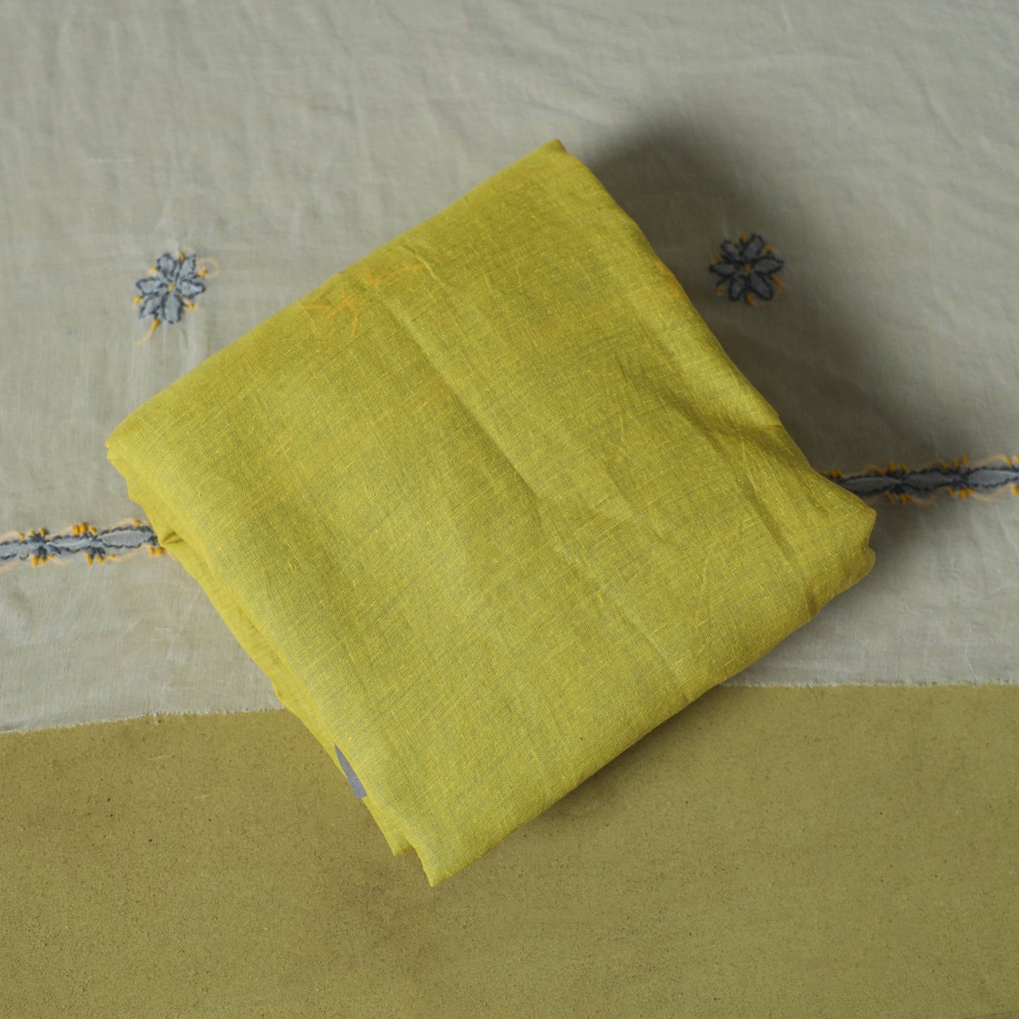 Grey - 3pc hand embroidery cotton lucknow chikankari dress