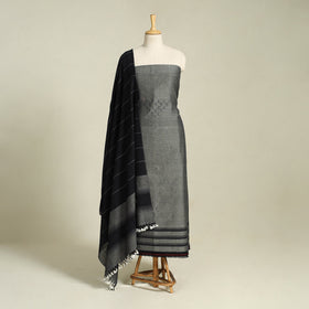  Grey 3pc Handloom Cotton Kutch Bhujodi Dress Material