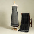  Grey 3pc Handloom Cotton Kutch Bhujodi Dress Material