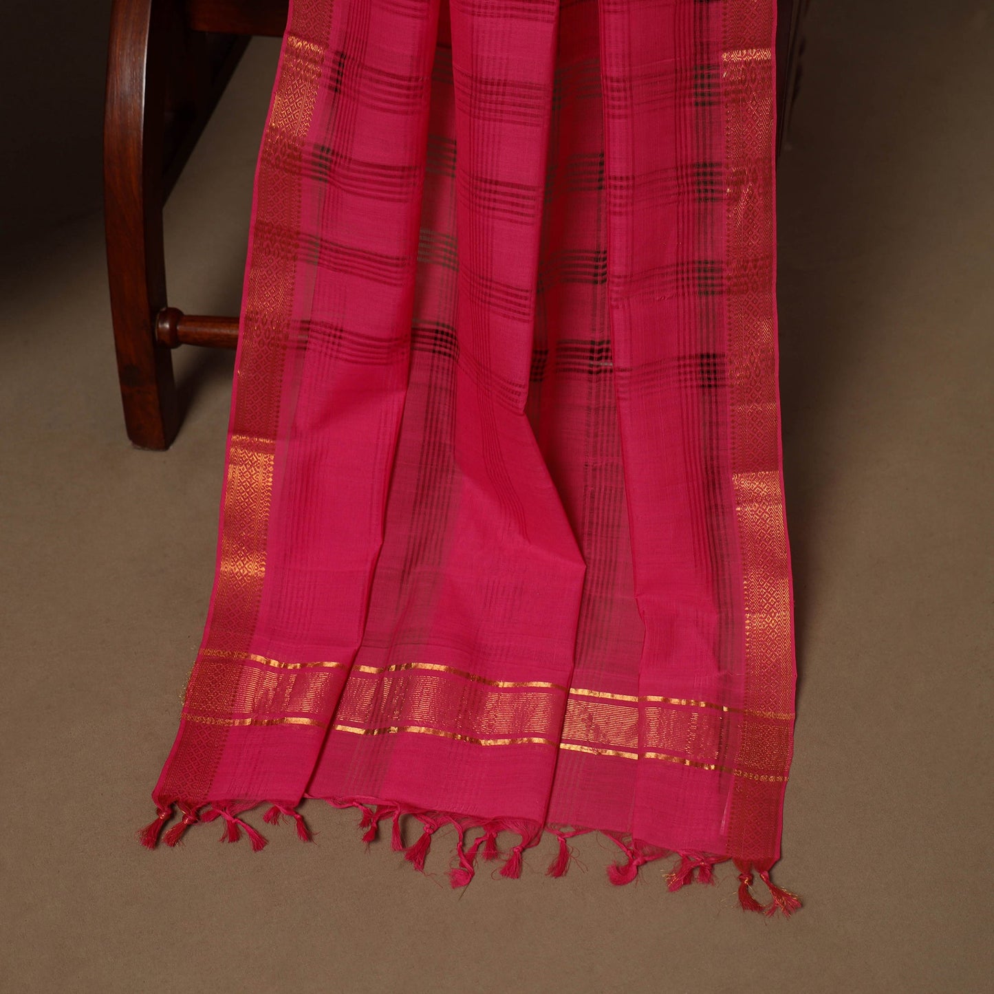 Grey - 3pc handloom cotton unstitched mangalagiri dress