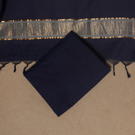 Grey - 3pc handloom cotton unstitched mangalagiri dress