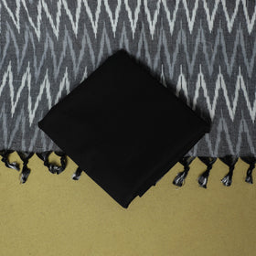 Grey - 3pc handloom cotton unstitched pochampally ikat