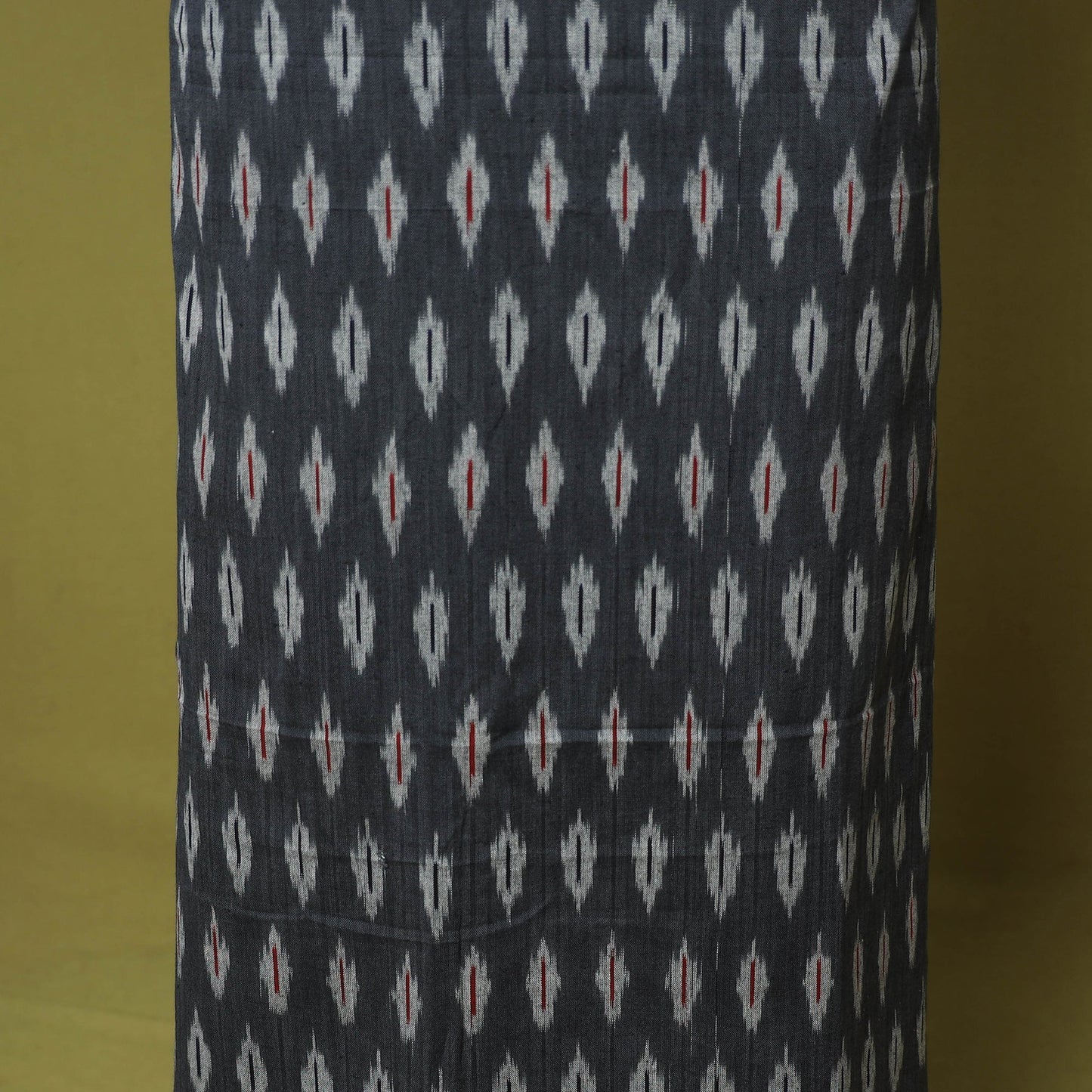 Grey - 3pc handloom cotton unstitched pochampally ikat