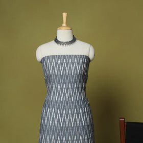 Grey - 3pc handloom cotton unstitched pochampally ikat