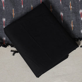 Grey - 3pc handloom cotton unstitched pochampally ikat