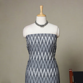 Grey - 3pc handloom cotton unstitched pochampally ikat