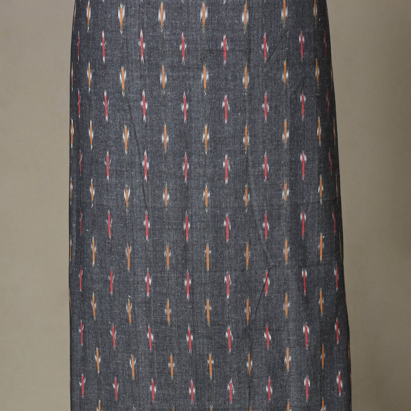 Grey - 3pc handloom cotton unstitched pochampally ikat