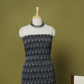 Grey - 3pc handloom cotton unstitched pochampally ikat
