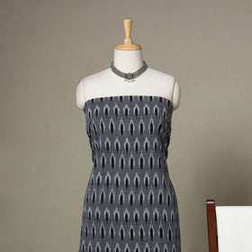 Grey - 3pc handloom cotton unstitched pochampally ikat