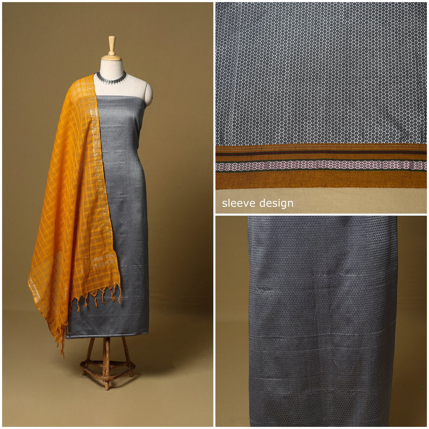 3pc karnataka weave cotton unstitched khun dress material