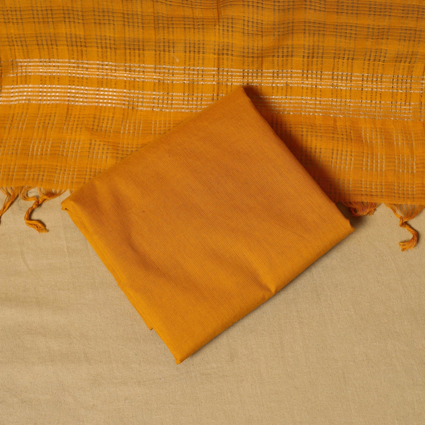 3pc karnataka weave cotton unstitched khun dress material